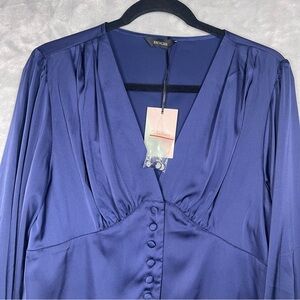 Escalier Women's Blue Button Down Blouse